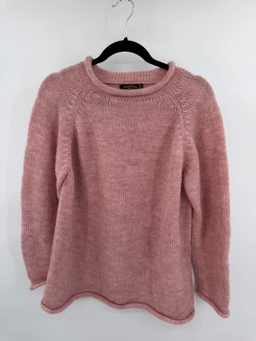 American south side Soft Pink Women's mock neck Sweater alpaca blend M/L